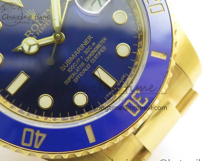 on Dial YG 116618 D1F YG Wrapped Bracelet Submariner Edition A2836 LB Best Wrapped Blue 0523